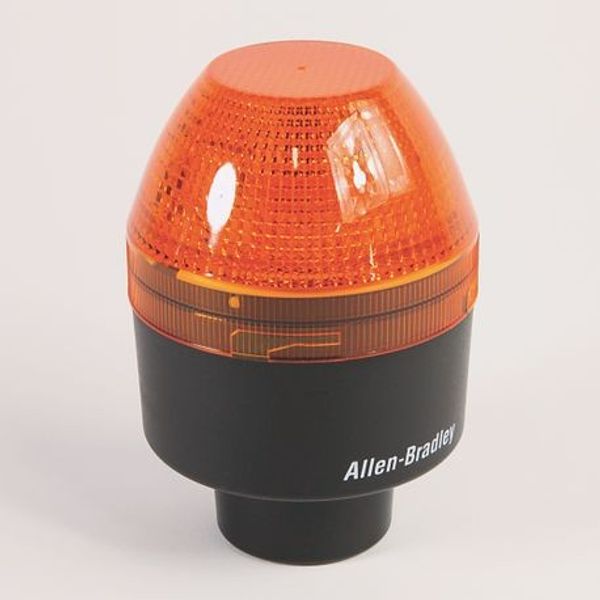 Allen-Bradley, 855BS-N10BL4, Round 90 mm Beacon, 1/2 in Conduit Mount, Standard, 120V AC Full Voltage, LED Strobe Selectable Single/Double Flash, Red image 1