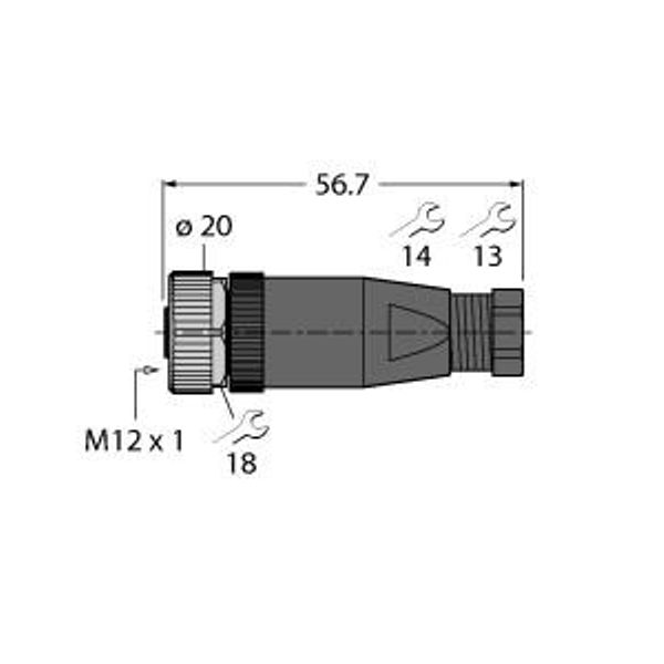 Field-Wireable Connector Female Connector M12 × 1, Straight   BM8141-0 image 1