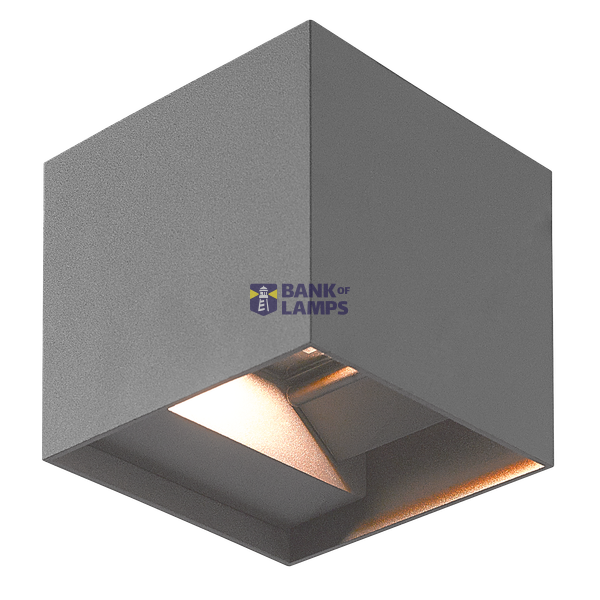 Aspen Up/Down Wall Light Square 20W 0-90° SCT Grey image 1