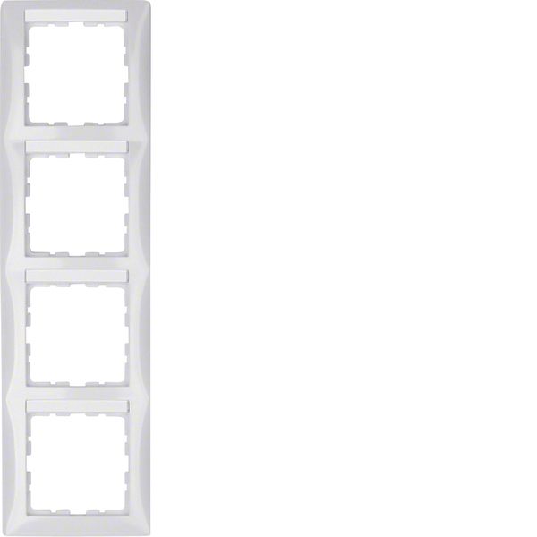 Frame with labelling field 4gang vertical S.1, polar white glossy image 1