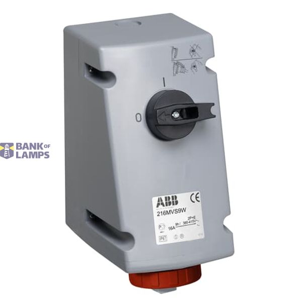 Switched interlocked socket-outlet, 3h, 16A, IP67, 3P+N+E image 1