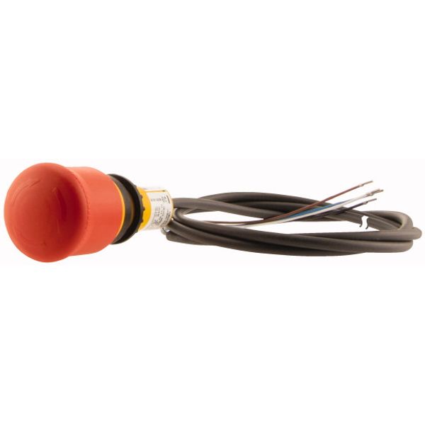 C22-PVT-K02-P65 Emergency stop/emergency switching off pushbutton, Mushroom-shaped, 38 mm, Turn-to-release function, 2 NC, Cable (black) with non-terminated end, 4 po image 3