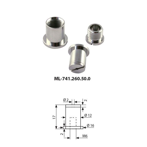 Ceiling clip M6, nickel-plated brass image 1