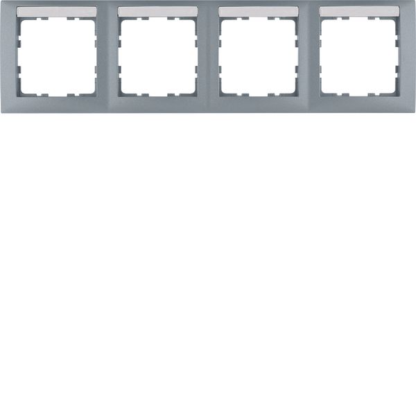 Frame 4gang horizontal S.1 alu matt image 1