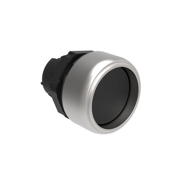 Pushbutton actuator, spring return Ø22mm Platinum series chromed plastic, shrouded, black image 1