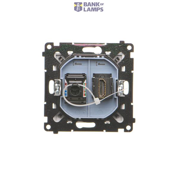 Double socket outlet with Schuko earthing, inox steel, 16A image 1