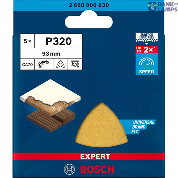 EXPERT C470 Sandpaper for Delta Sanders 93 mm, G 320 5-pc Hook&Loop image 1