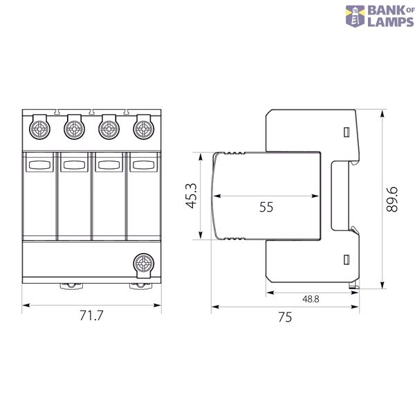 Surge arrester B+C 4P (T1+T2 AC) 8kA BY7-8 image 2