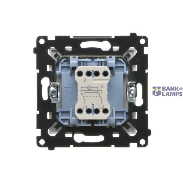 Double socket outlet with earthing for IP44 version with frame seal, with shutters, (module), Simon 24, IP20/IP44, 16A, white, Flap color: Transparent image 1
