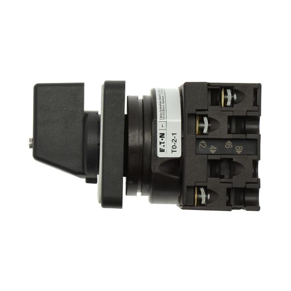 T0-2-1/E On-Off switch, T0, 20 A, flush mounting, 2 contact unit(s), 3 pole, with black thumb grip and front plate image 28
