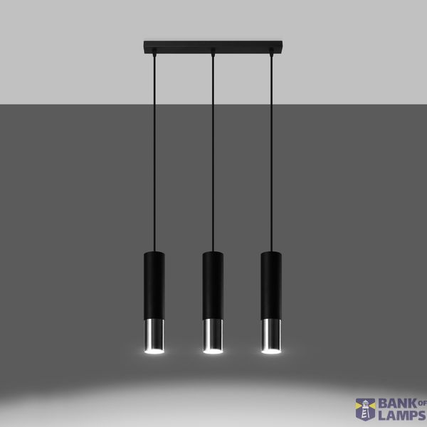 HANGING LAMP LOOPEZ 3L BLACK/CHROME GU10 3X40W IP20 image 3