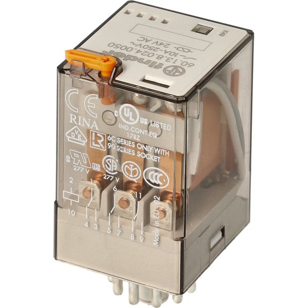 Rel. 3CO 10A/12VAC/Agni/Test button/LED (60.13.8.012.0050) image 3