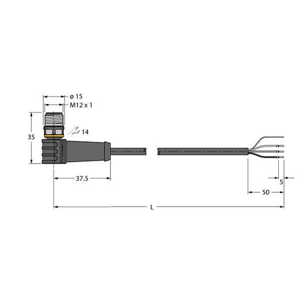 Actuator and Sensor Cable, PVC Connection Cable   WSS4T-10/TEL image 1