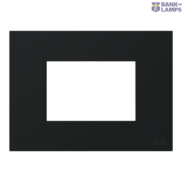 Frame - 1-gang / 3-modules - ABB logo - Matt Black image 1