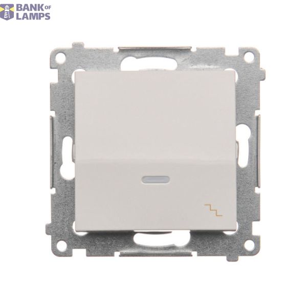 Two-way switch with LED illumination, (module), 10AX, quick connection, white image 1
