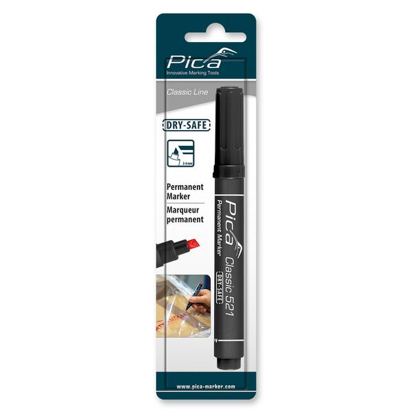 Pica 521/46 Perm. Marker 2-6mm chisel black, blis image 1