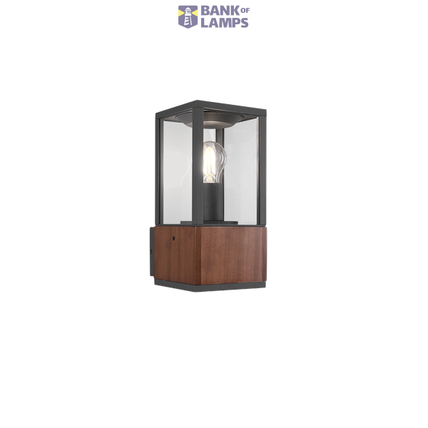 Garonne wall lamp E27 wood/anthracite image 1