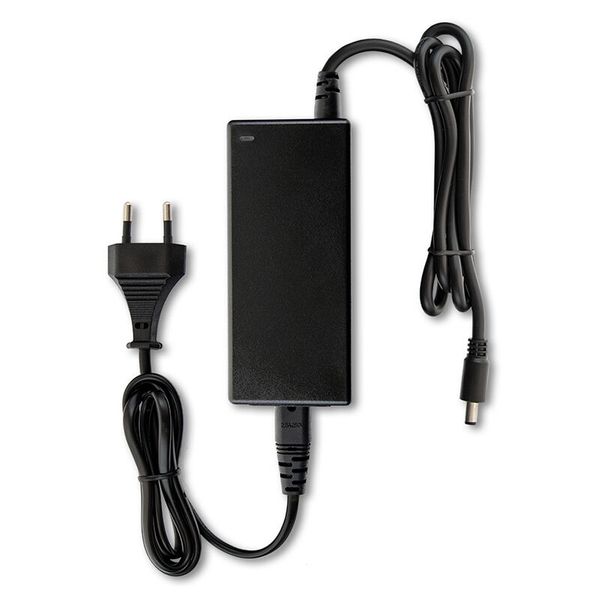 Power adapter 48W, DC12V/4A, IP20, black plastic, with plug image 1