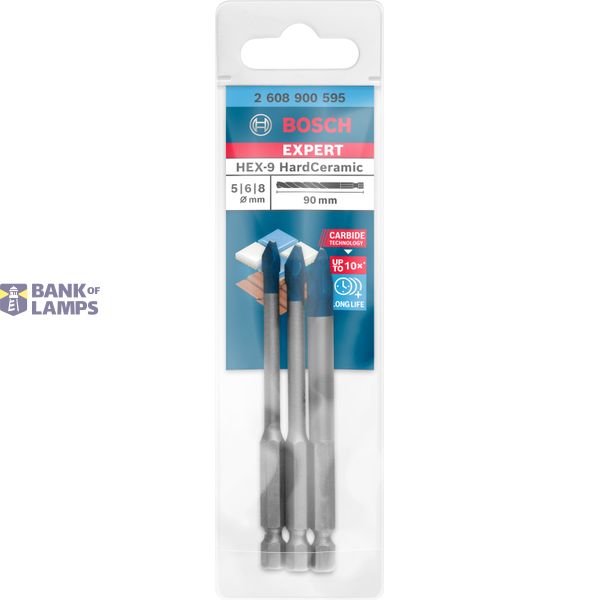 EXPERT HardCeramic HEX-9 Drill Bit Set 5/6/8 mm 3-pc image 2
