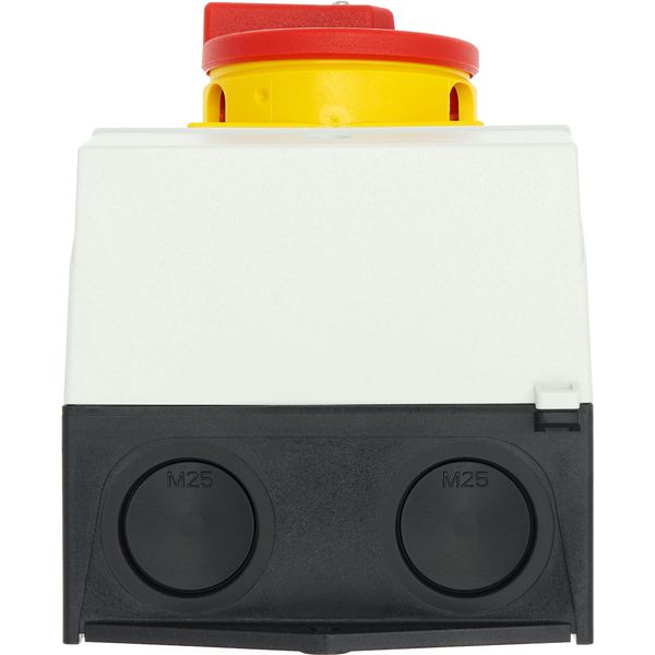 T3-3-8342/I2/SVB Main switch, T3, 32 A, surface mounting, 3 contact unit(s), 6 pole, Emergency switching off function, With red rotary handle and yellow locking ring, image 63