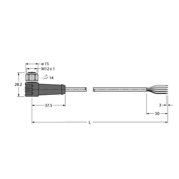 Cable for RFID Application in the Food Industry Connection Cable   WKCV5500-10M/S2500 image 1
