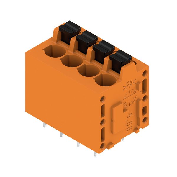 Printed circuit board terminals, 5.08 mm, Number of poles: 4, 180°, Solder pin length (l): 3.5 mm, tinned, orange, PUSH IN with actuator, Clamping range, max. : 2.5 mm², Box image 4
