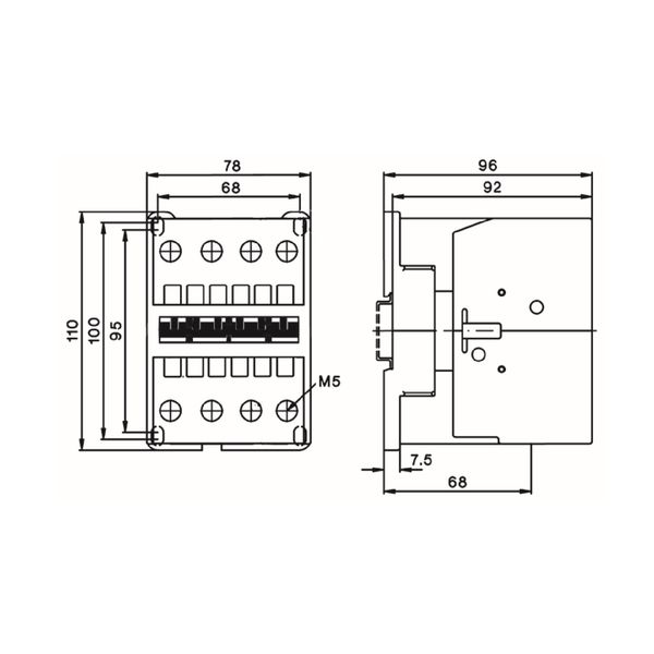 Contactor, 37kW, 74A AC3, 130A AC1, 4-pole, 230VAC image 8