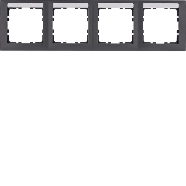 Frame 4gang horizontal S.1 anthracite, matt image 1