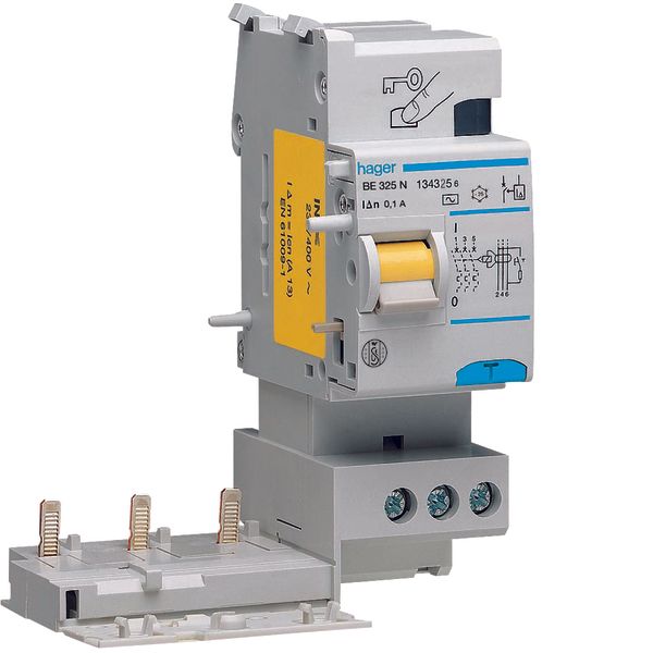 Earth leakage add-on block 3P 25A 100mA A Class image 1