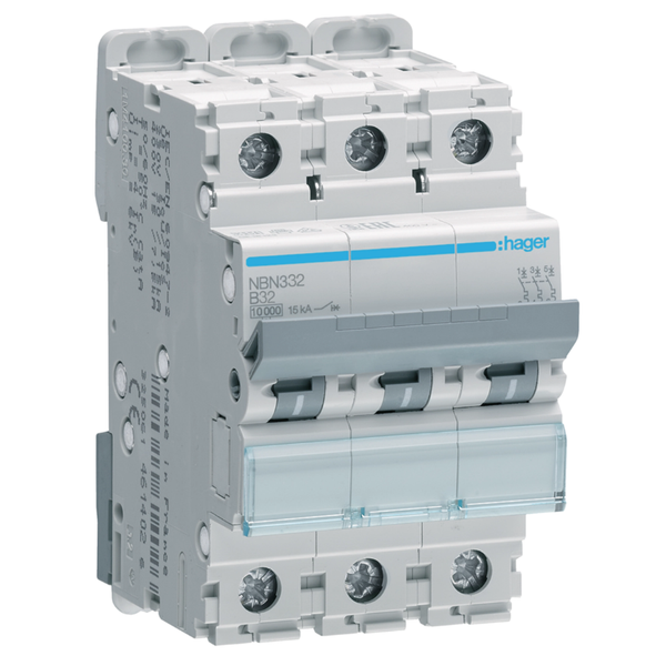 MCB 3P 10/15kA B-curve 32A 3M image 1
