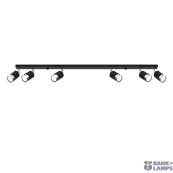 CEILING LAMP NERO 6 BLACK/CHROME GU10 6X40W IP20 image 2