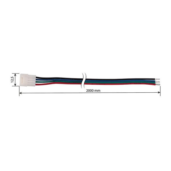 Connection connector of RGB LED strips 10 mm, 4 pins, length 2 meters, 22AWG, max. 3 A image 1