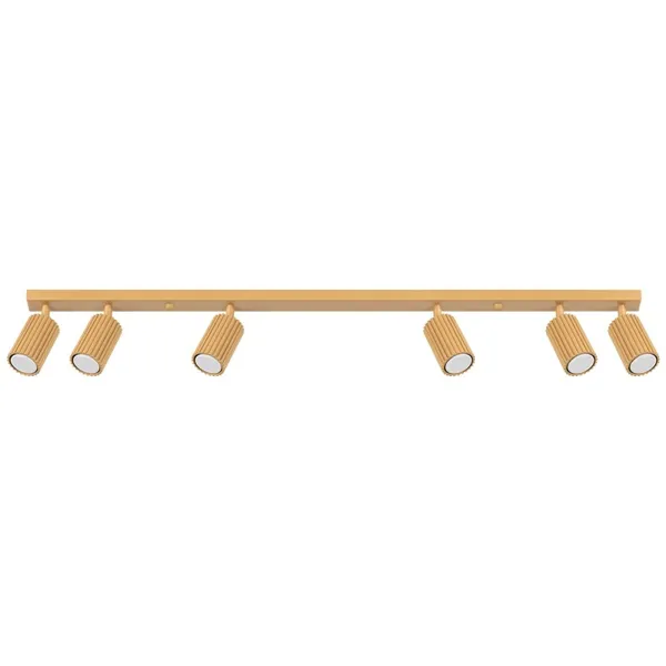 MOVABLE SPOTLIGHTS ON A GOLD CEILING STRIP FOR DINING ROOM, CARBON SERIES image 1