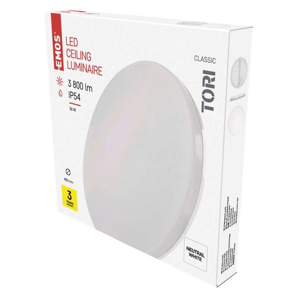 LED Ceiling lamp TORI, round 36W neutral white IP54 image 1