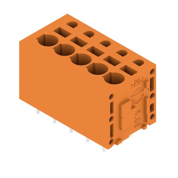 Printed circuit board terminals, 5.08 mm, Number of poles: 5, 180°, Solder pin length (l): 3.5 mm, tinned, orange, PUSH IN without actuator, Clamping range, max. : 2.5 mm², Box image 4