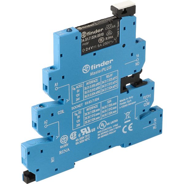 Rel. interface EMR MasterPLUS screwless 6,2mm.1CO 6A/24VUC, AgNi (39.31.0.024.0060) image 4