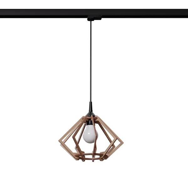 HANGING LAMP 3 PHASE POMPELMO NATURAL WOOD E27 4000K 7.5W 690LM image 1