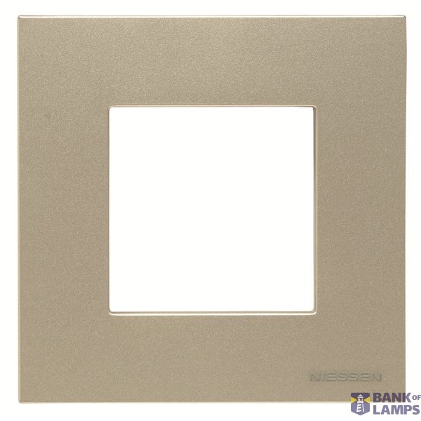 Frame 1-gang / 2-modules - IP44 - Champagne image 1