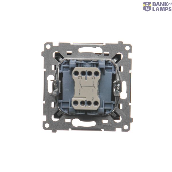 Socket outlet with earthing and shutters, (module), 16A, 250V, quick connection, anthracite, metalic image 1