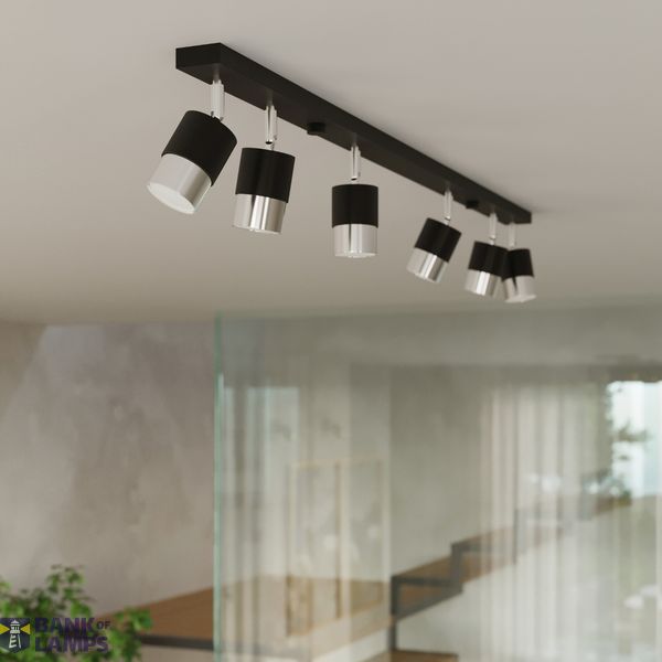 CEILING LAMP NERO 6 BLACK/CHROME GU10 6X40W IP20 image 4