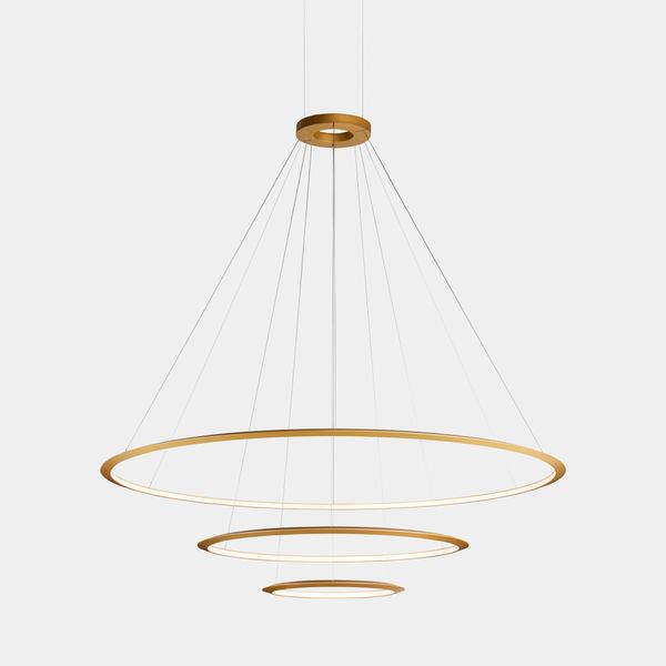 Pendant Circular Inward 3 Rings (ø2000 ø1200 ø600) LED 223.5W 7040lm 2700K Gold image 1