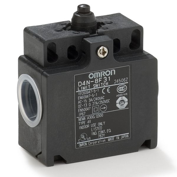 Limit switch, D4N, M20 (2-conduit), 1NC/1NO (snap-action), Top plunger D4N 0042F image 1
