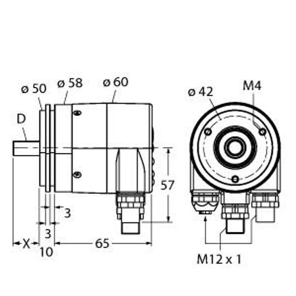 Absolute Rotary Encoder - Singleturn Industrial Line   RS-25S10S-9A16B-R3M12 image 1