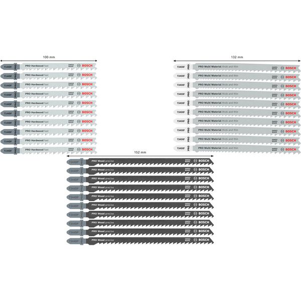 PRO Wood and Metal Rough Cut Jigsaw Blade Set 30 pcs. image 3