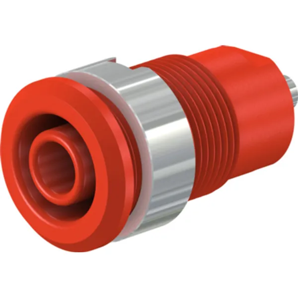 4 mm socket, solder connection, mounting Ø 12.2 mm, CAT III, red, 49.7049-22 image 1