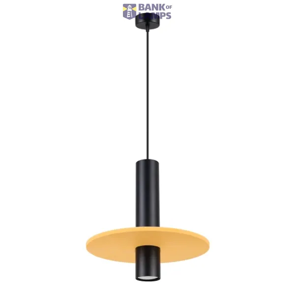 Pendant lamp PELTA 1 black/yellow image 1