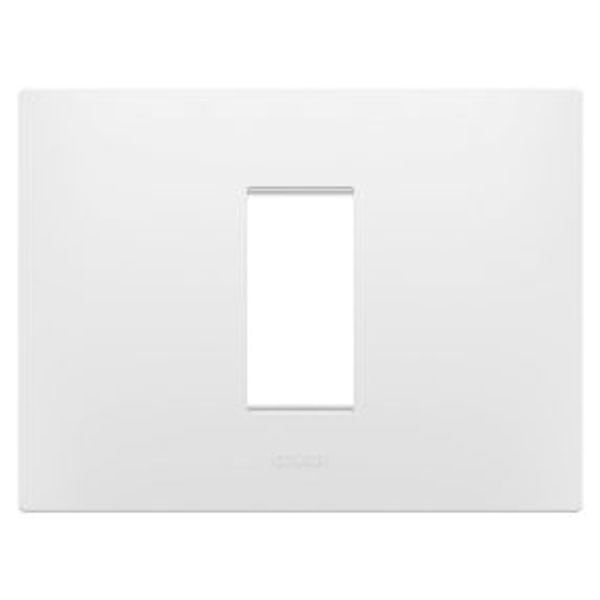EGO PLATE - IN TECHNOPOLYMER - 1 MODULE - SATIN WHITE - CHORUSMART image 1