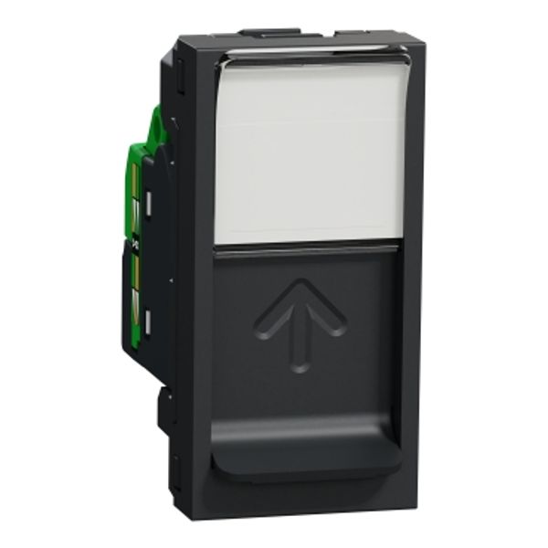 Unica - single RJ45 socket - cat 6 FTP - 1 mod - Anthracite - mecha only image 2