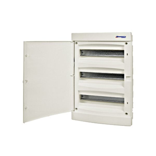 Flush-mounted enclosure 3-rows, 54MW, for partition wall image 1