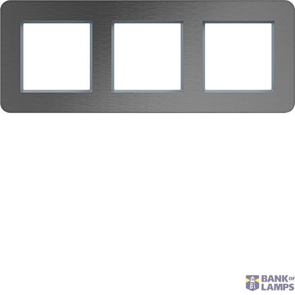 Cover frame 3-way horizontal, C.8, stainless steel image 1